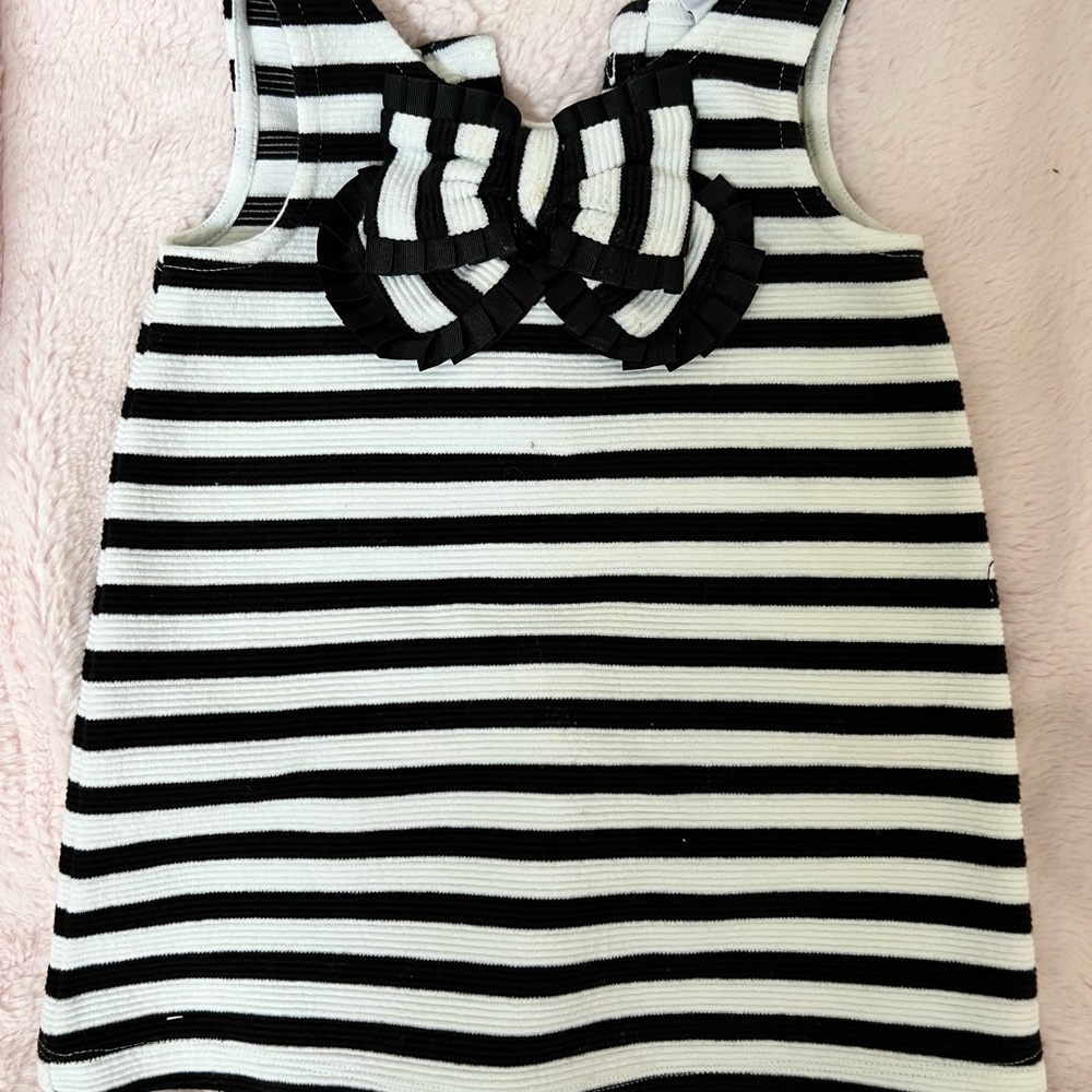Janie and Jack size 6-12m black and white striped dress